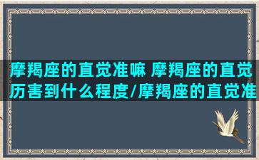 摩羯座的直觉准嘛 摩羯座的直觉历害到什么程度/摩羯座的直觉准嘛 摩羯座的直觉历害到什么程度-我的网站